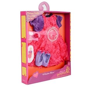 Our Generation Dolls A Brighter Bloom - 18" Doll Deluxe Pink Flower Dress Outfit
